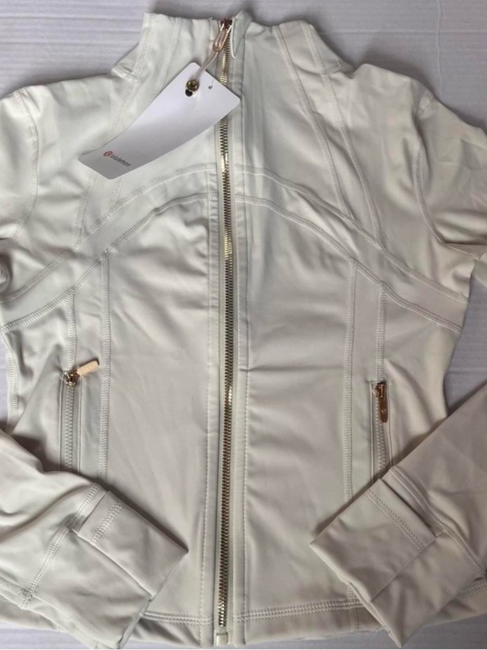 lululemon athletica Cream Zip-Up Bomber Jacket